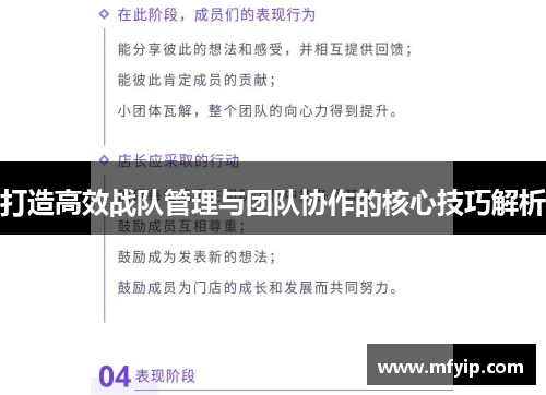 打造高效战队管理与团队协作的核心技巧解析